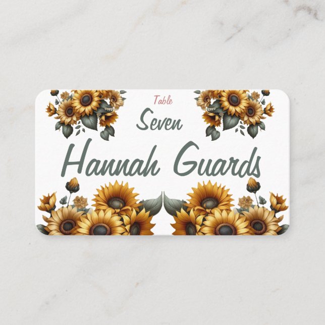 Sunflower Patch Place Card (Front)