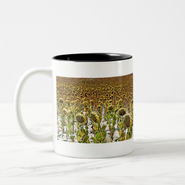Sunflower Patch Two-Tone Coffee Mug (Left)