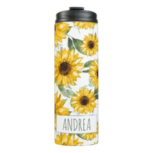 Sunflower Pattern Art Thermal Tumbler