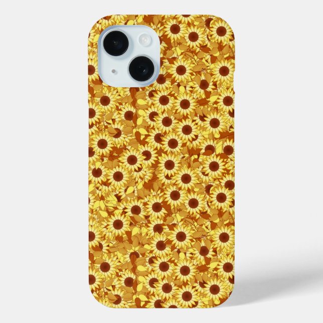 Sunflower pattern - gold, yellow and brown Case-Mate iPhone case (Back)