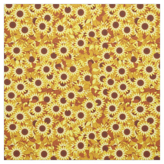 Sunflower pattern - gold, yellow and brown fabric (Swatch)