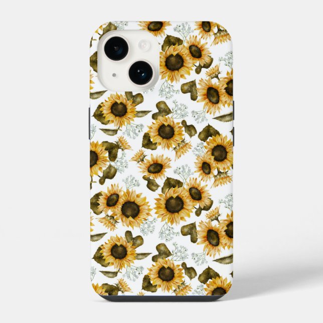 Sunflower Pattern iPhone Case (Back)