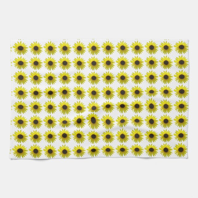 Sunflower Pattern Kitchen Towel (Horizontal)