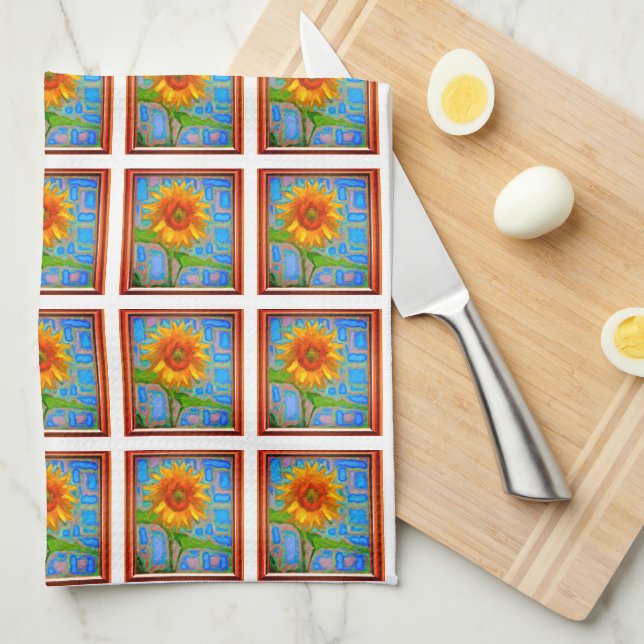Sunflower Pattern Kitchen Towel (Quarter Fold)