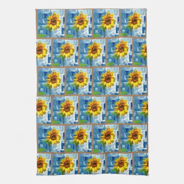 Sunflower Pattern Kitchen Towel (Vertical)