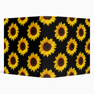 Sunflower Pattern Print 3 Ring Binder