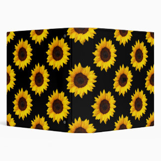 Sunflower Pattern Print 3 Ring Binder