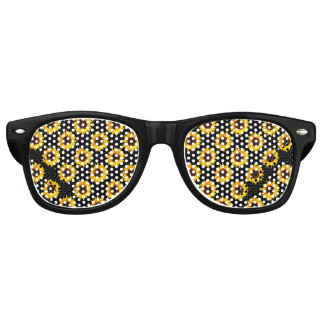 Sunflower Pattern Print Retro Sunglasses
