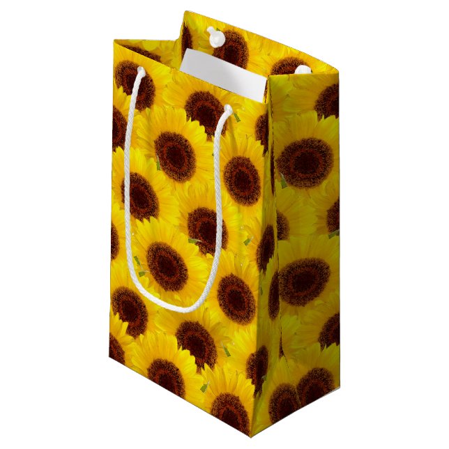 Sunflower pattern small gift bag (Front Angled)