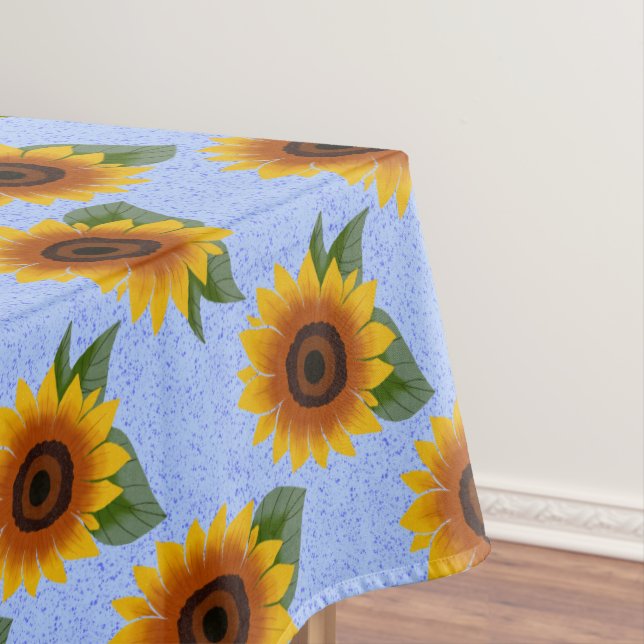 Sunflower pattern tablecloth (In Situ)