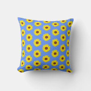 Sunflower Pattern Throw Pillow