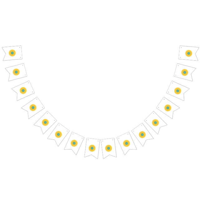 Sunflower Pattern | Vibrant Summer Floral Design Bunting Flags (All)