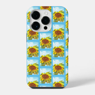 Sunflower Pattern with Clouds and Sky iPhone 14 Pro Case