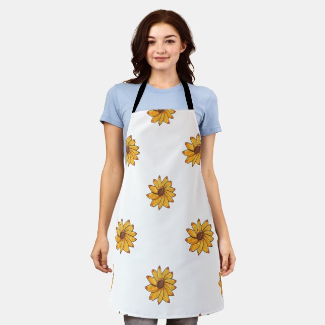 Sunflower Pattern Yellow Apron (Worn)