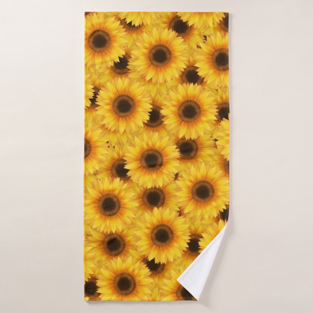 Sunflower pattern, yellow beauties, bath towel (Bath Towel)