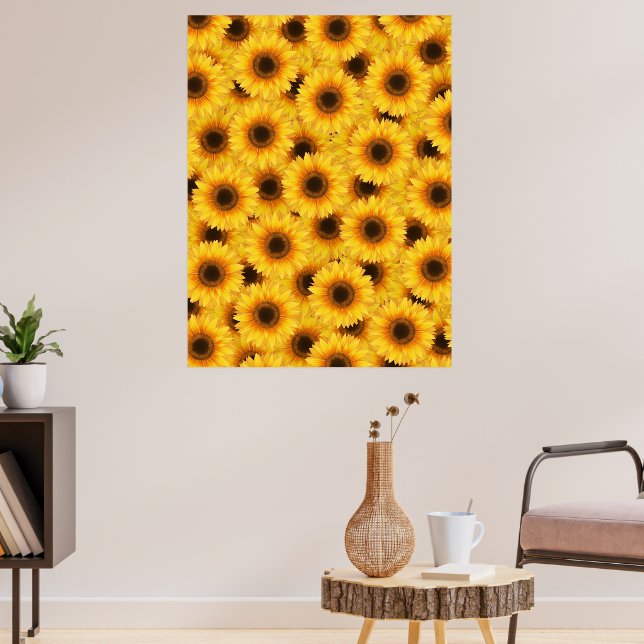 Sunflower pattern, yellow beauties,  poster (Living Room 3)