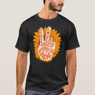 Sunflower Peace Love Hope Kindness Anti Bullying U T-Shirt