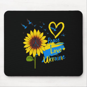 Sunflower Peace Love Ukraine Ukraine Flag Map Mouse Pad