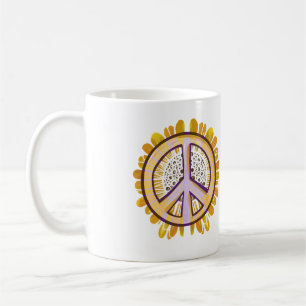 Sunflower Peace Sign Art Cute peaceful flower      Coffee Mug