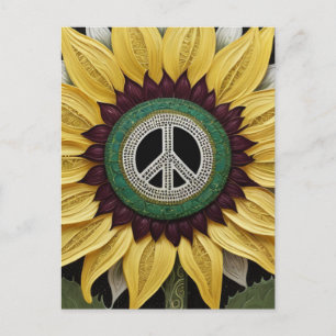 Sunflower Peace Sign  Postcard