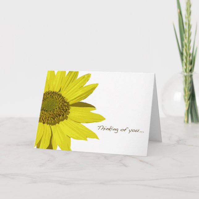 Sunflower "Penser à vous" Carte de voeux vierge (Devant)