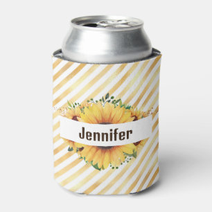 Sunflower Personalize Name Tall Can Cooler