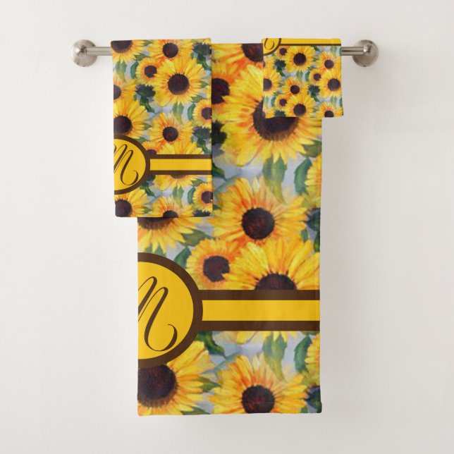Sunflower Personalized Bath Towel Set (Insitu)