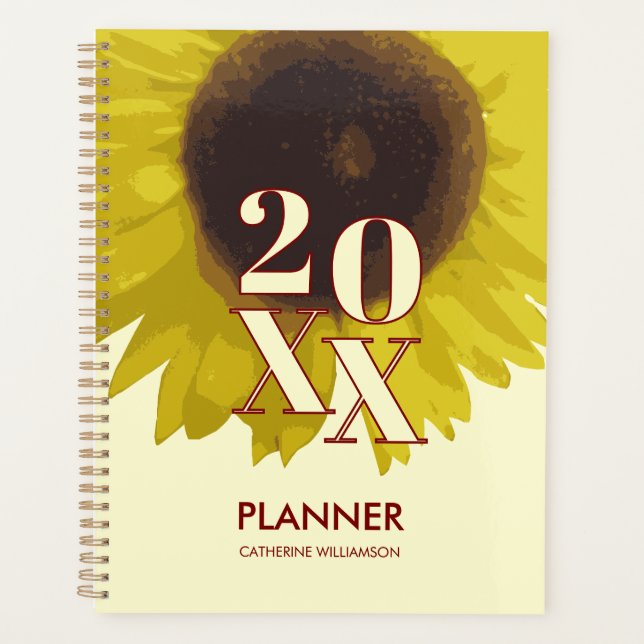 Sunflower Personalized Floral Yellow Planner (Front)