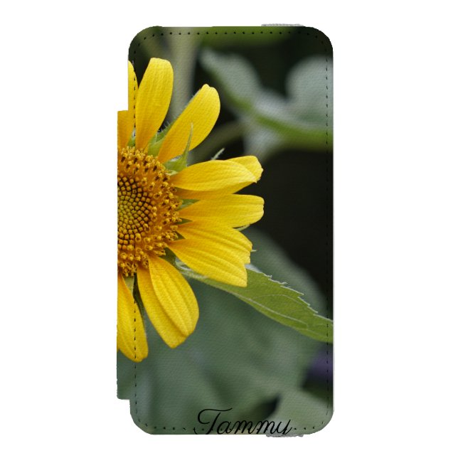 Sunflower Personalized Name Incipio iPhone Wallet Case (Folio Front)