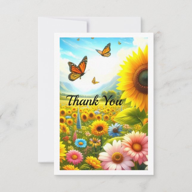 Sunflower Personalized Neighbour Thank You Card (Front)