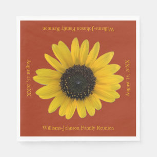Sunflower Personalized Red Event Napkin
