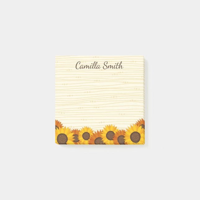 Sunflower personalized sticky notes (Front)
