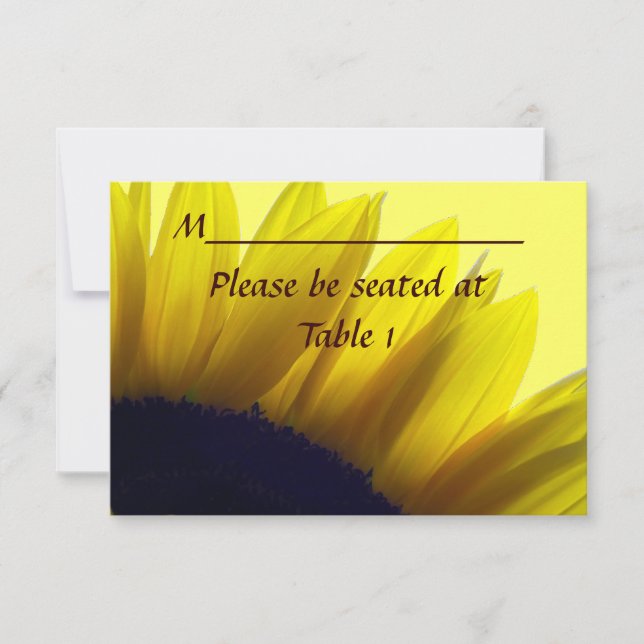 Sunflower Personalized Wedding Engagement Place Invitation (Front)