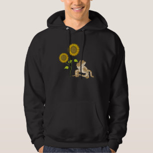 Sunflower Pet Owner Lizard Reptile Floral Bearded Hoodie