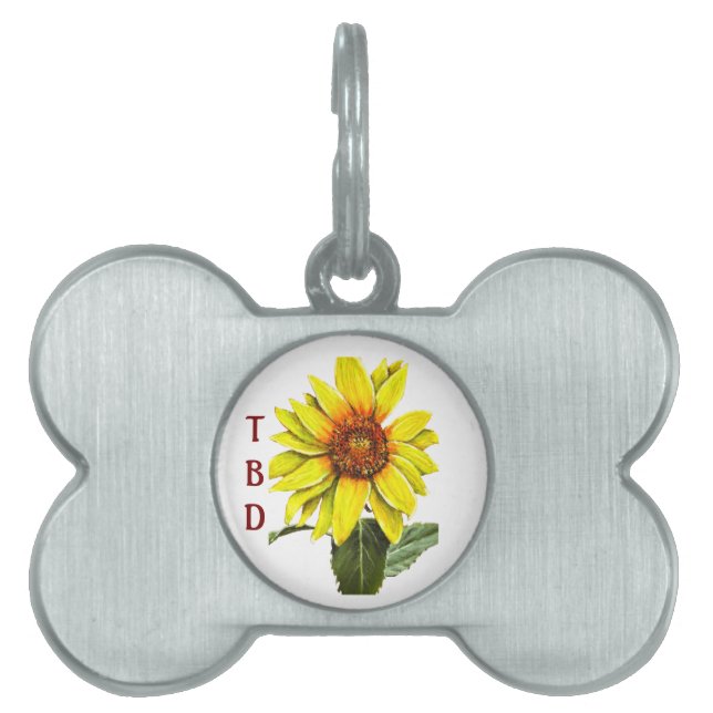 Sunflower Pet Tag (Front)
