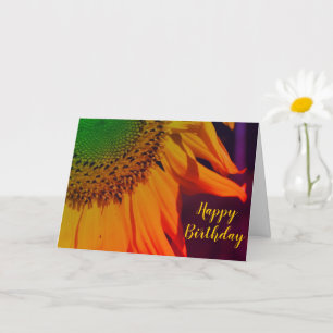 Sunflower Petals Colours Customizable Birthday Car Card