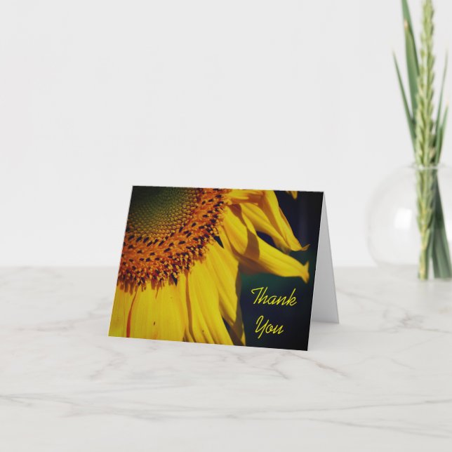 Sunflower Petals Customizable Thank You Card (Front)