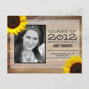 Sunflower Photo Graduation Invitation