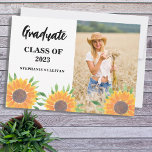 Sunflower Photo Graduation Keepsake Plaque<br><div class="desc">This floral Graduation Plaque is decorated with watercolor sunflowers and greenery. 
Easily customizable with your photo and details.
Use the Design Tool to change the text size,  style,  or colour.
As we create our artwork you won't find this exact image from other designers.
Original Watercolor © Michele Davies.</div>