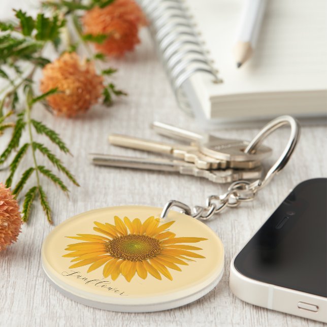 Sunflower Photo Keychain (Front Right)