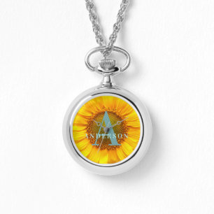 sunflower photography monogram and name modern watch