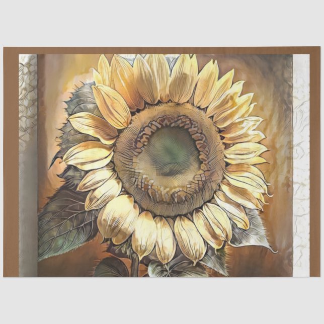 Sunflower Picture Modern Art Collection Tissue Paper (Front)