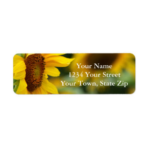 Sunflower Picture Return Address Labels