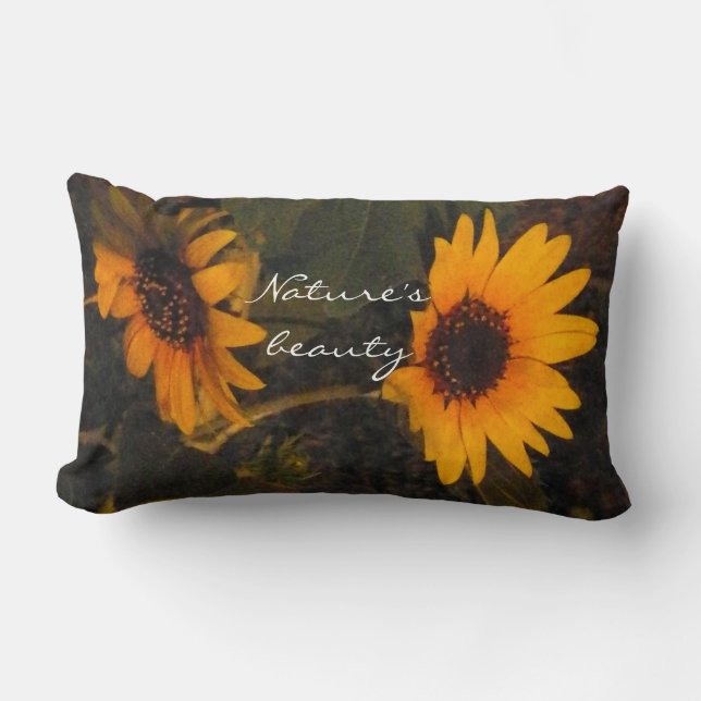 Sunflower Picture Throw Lumbar Pillow (Front)