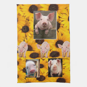 Sunflower Pig Kitchen Towel