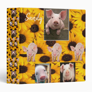 Sunflower Pigs Avery Binder