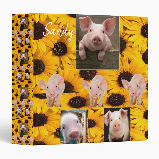 Sunflower Pigs Avery Binder (Front/Spine)