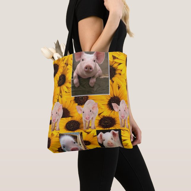 Sunflower Pigs Tote Bag (Close Up)