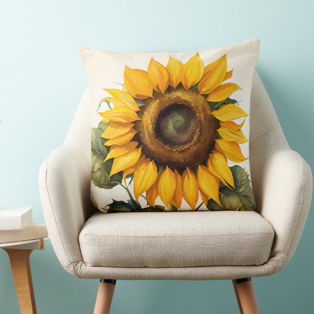 Sunflower Pillow - Large Nature Inspired Cushion (🌻 Nature's Embrace: Extra Large Sunflower Pillow! 🌿)