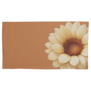 Sunflower Pillowcase in Terra Cotta